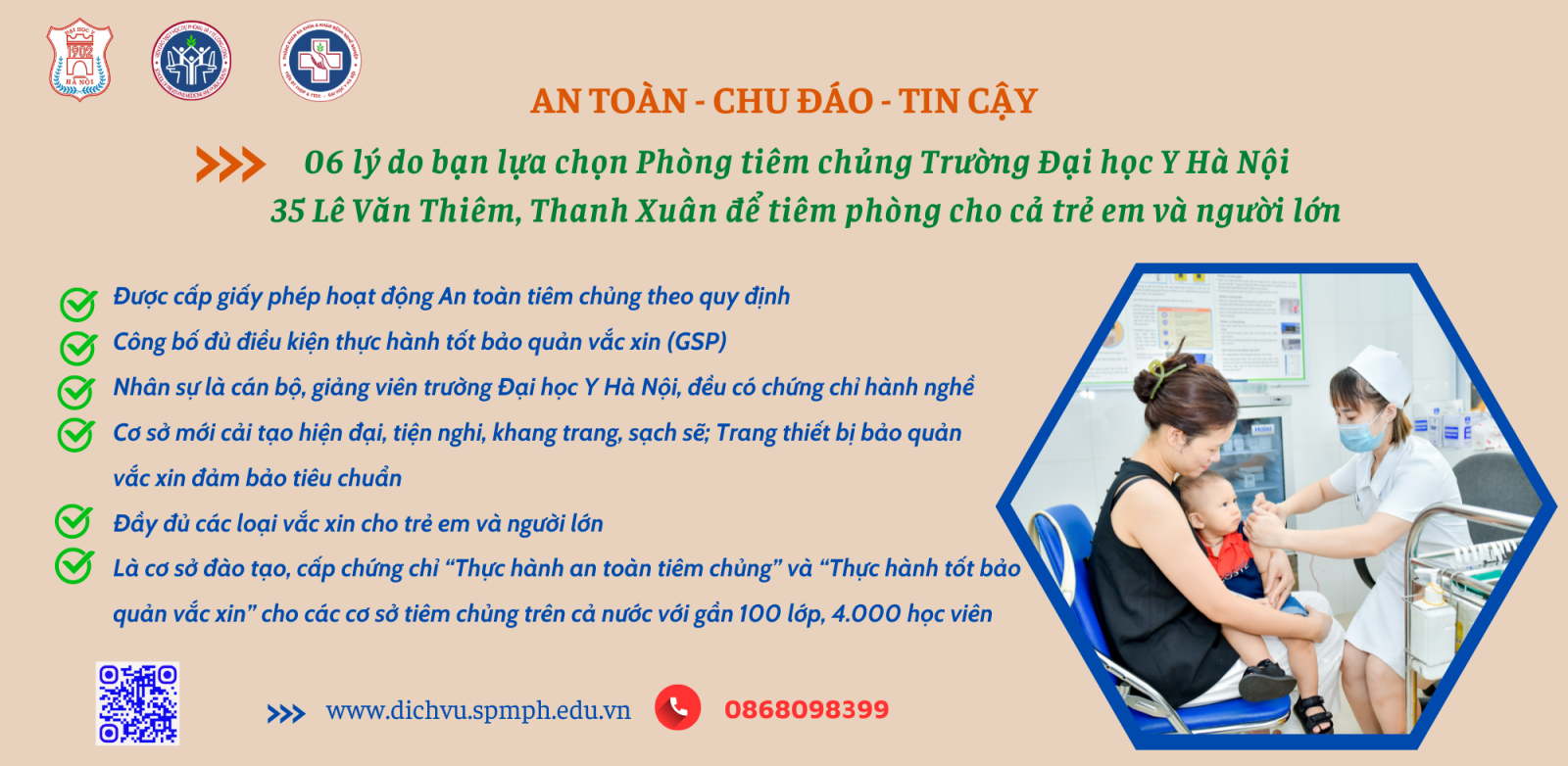 6 lý do bạn lựa chọn Phòng tiêm chủng Trường Đại học Y Hà Nội - Cơ sở 35 Lê Văn Thiêm