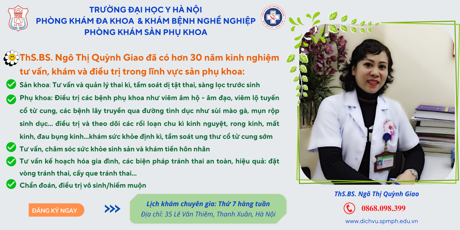 Giới thiệu ThS.BS Ngô Thị Quỳnh Giao - Chuyên ngành Sản Phụ khoa - Phòng khám Đa khoa & Khám bệnh nghề nghiệp