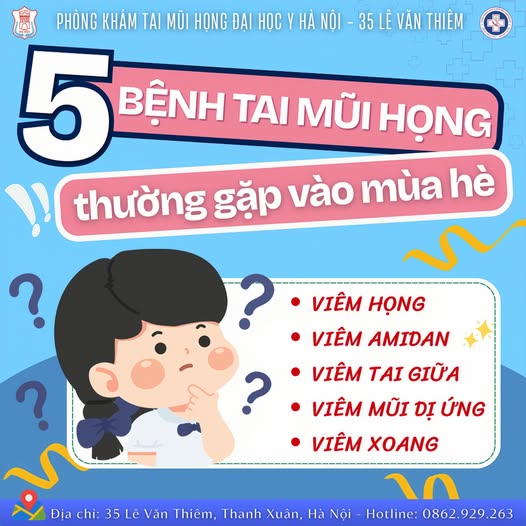 5 BỆNH TAI MŨI HỌNG THƯỜNG GẶP VÀO MÙA HÈ!