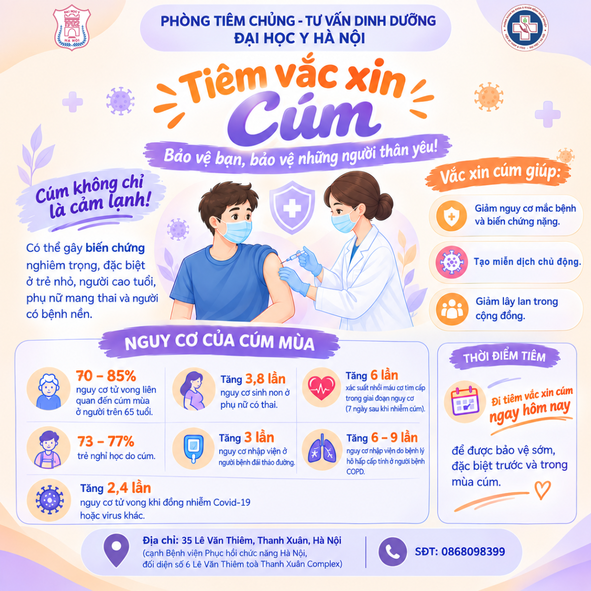 TIÊM VẮC XIN CÚM – CHỦ ĐỘNG BẢO VỆ SỨC KHỎE CHO BẠN VÀ NGƯỜI THÂN CÚM KHÔNG CHỈ LÀ CẢM LẠNH!