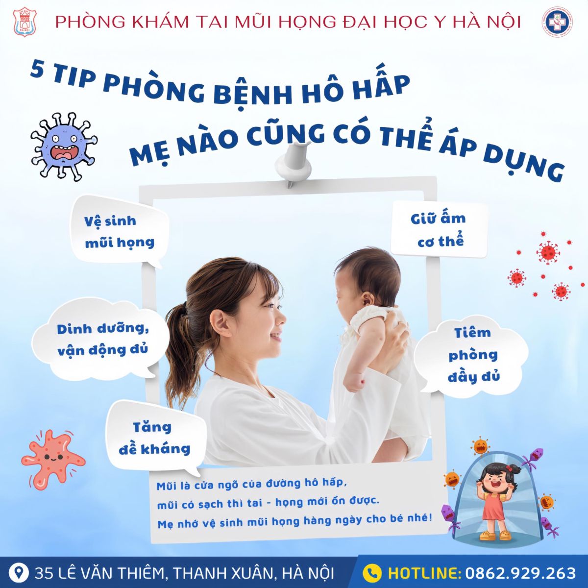 5 VIỆC ĐƠN GIẢN GIÚP PHÒNG BỆNH HÔ HẤP CHO TRẺ – MẸ NÀO CŨNG ÁP DỤNG ĐƯỢC!