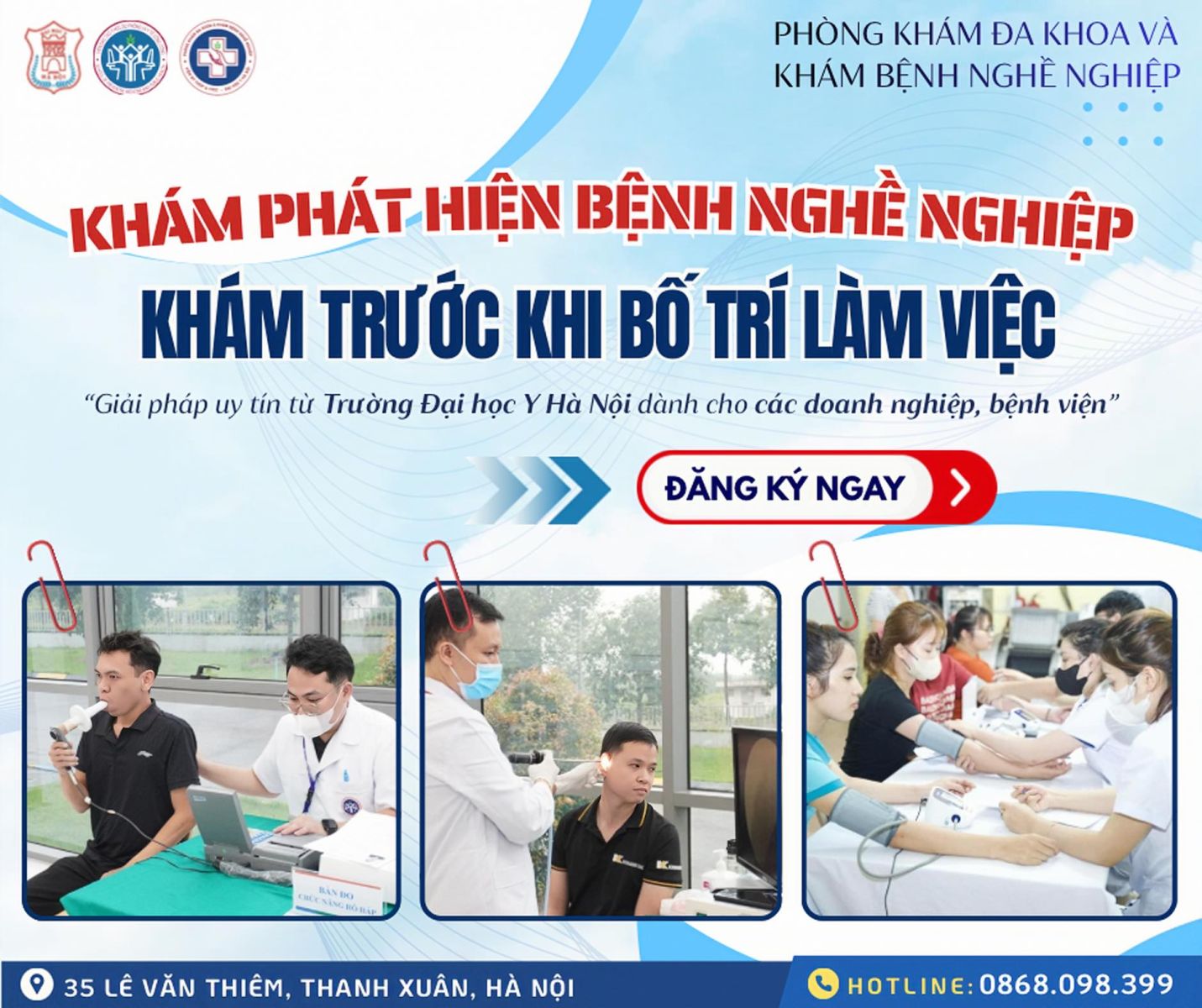 KHÁM PHÁT HIỆN BỆNH NGHỀ NGHIỆP, KHÁM TRƯỚC KHI BỐ TRÍ LÀM VIỆC
