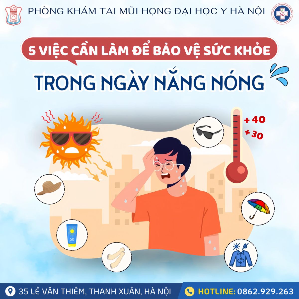 5 VIỆC CẦN LÀM ĐỂ BẢO VỆ SỨC KHỎE TRONG NGÀY NẮNG NÓNG!