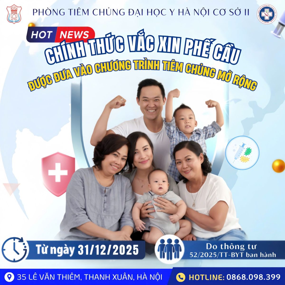 Vắc xin Phế cầu chính thức được đưa vào Chương trình Tiêm chủng mở rộng