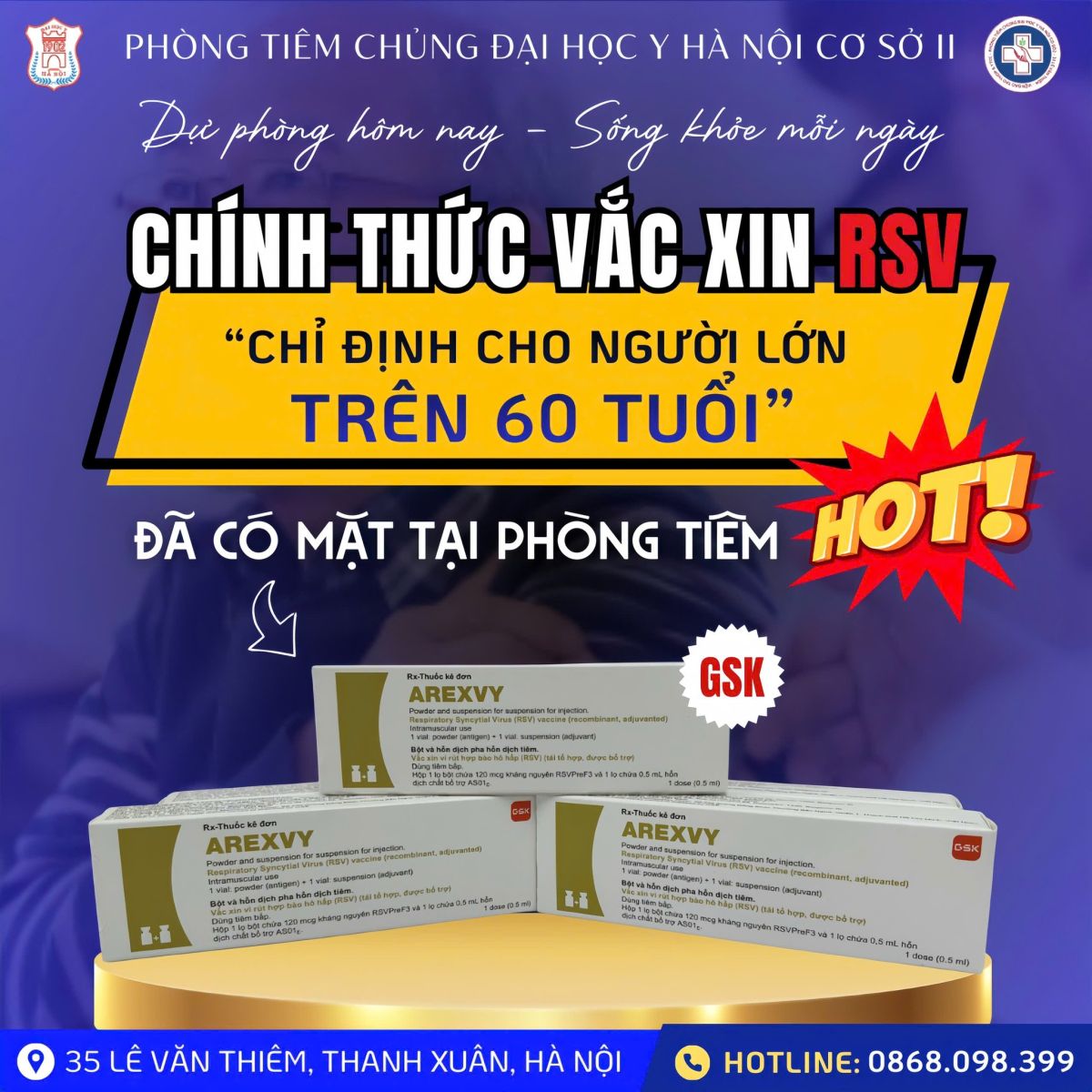 VẮC XIN PHÒNG BỆNH RSV ĐÃ CÓ MẶT TẠI PHÒNG TIÊM CHỦNG ĐẠI HỌC Y HÀ NỘI