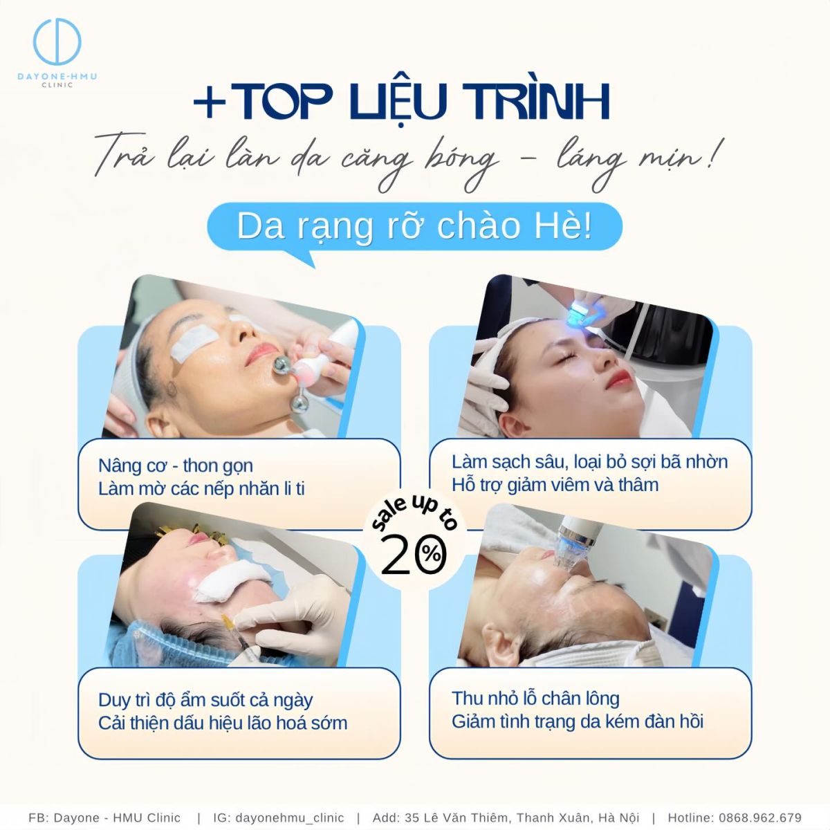 TOP LIỆU TRÌNH CHĂM SÓC DA – SẴN SÀNG CHÀO HÈ RẠNG RỠ