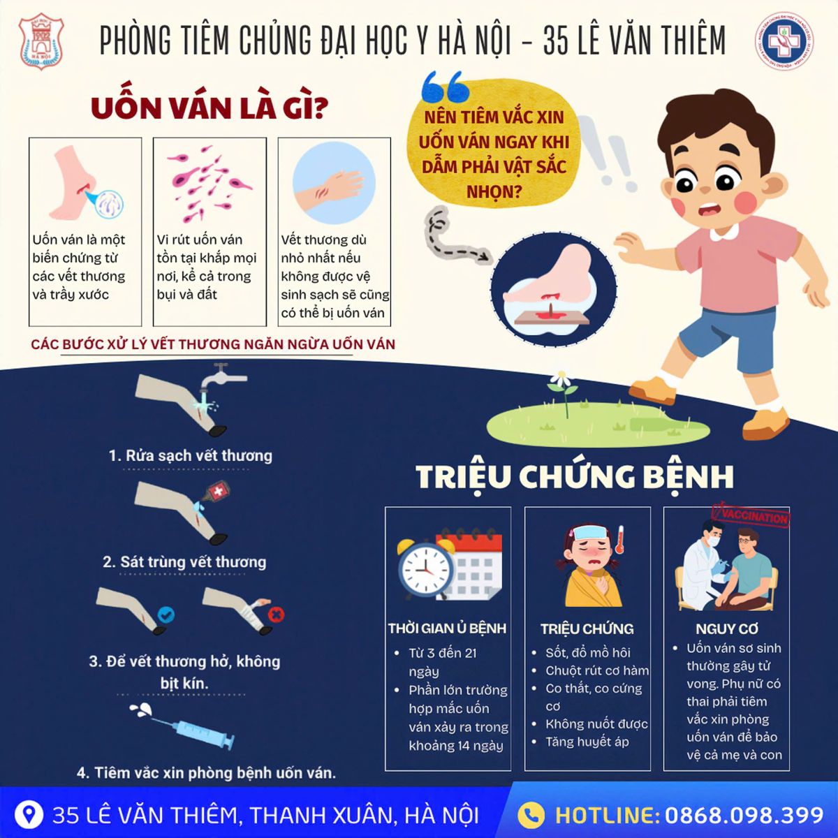 KHI NÀO VẾT THƯƠNG CẦN LƯU Ý TIÊM PHÒNG UỐN VÁN?