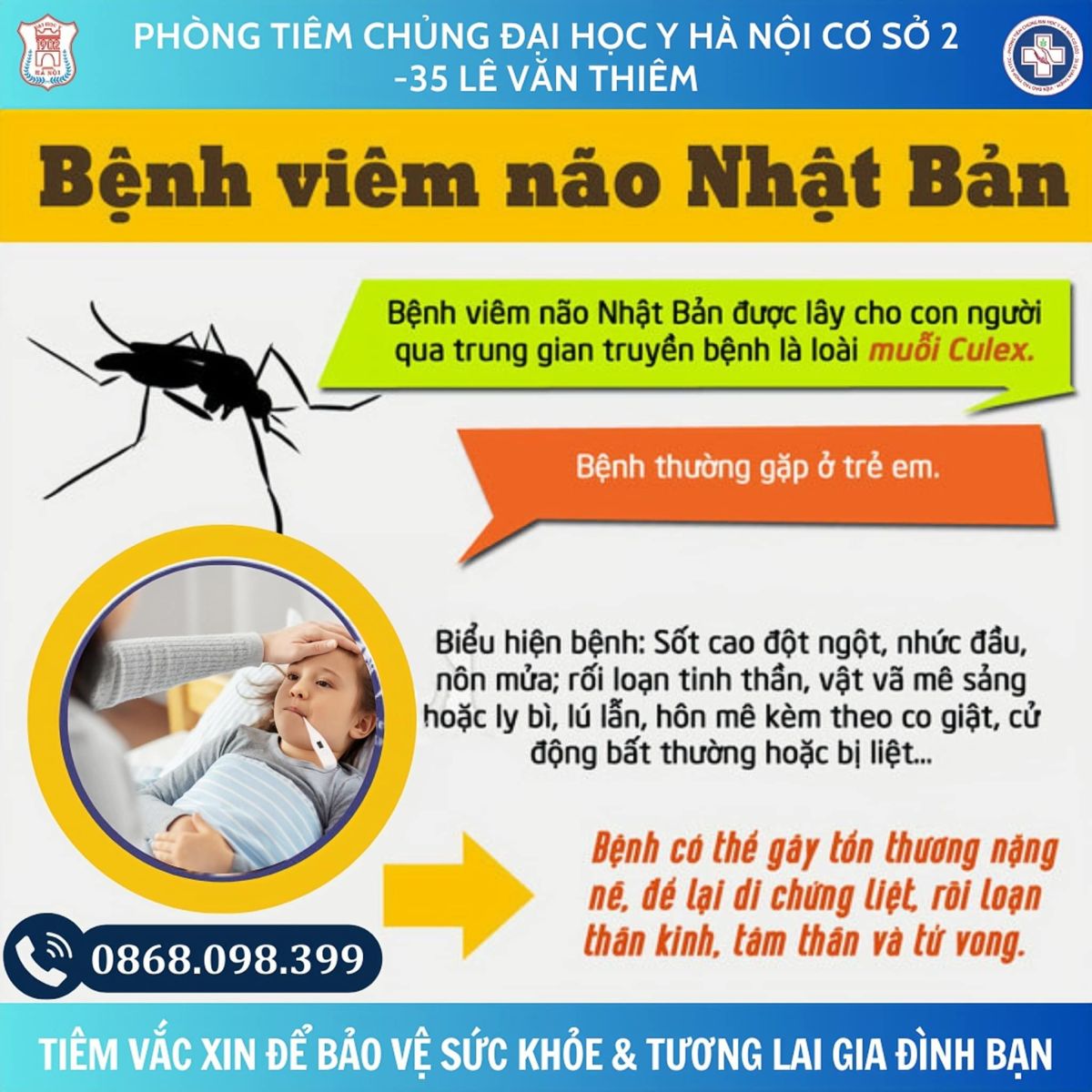CHÚ Ý: HÀ NỘI XUẤT HIỆN CA VIÊM NÃO NHẬT BẢN SAU 2 NĂM VẮNG BÓNG, BỆNH LÂY LAN NÊN CẦN PHÒNG SỚM CHO CẢ GIA ĐÌNH!