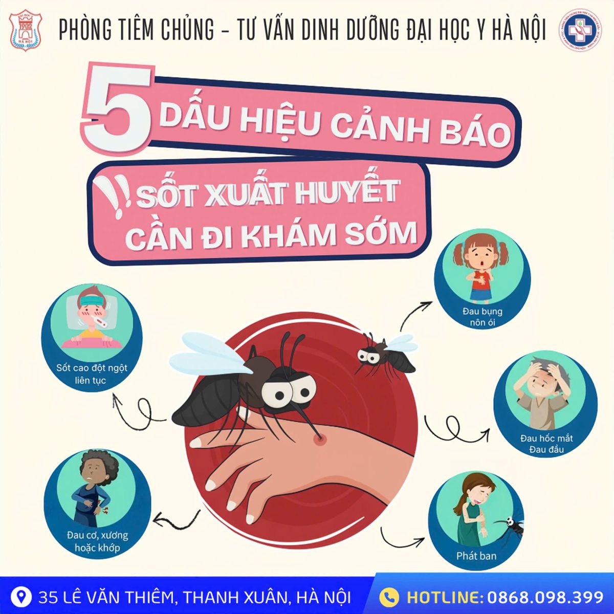 5 DẤU HIỆU CẢNH BÁO SỐT XUẤT HUYẾT CẦN ĐI KHÁM SỚM!