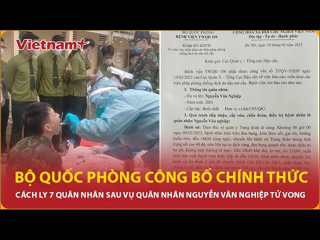 Thông tin về việc một quân nhân tử vong do Não mô cầu