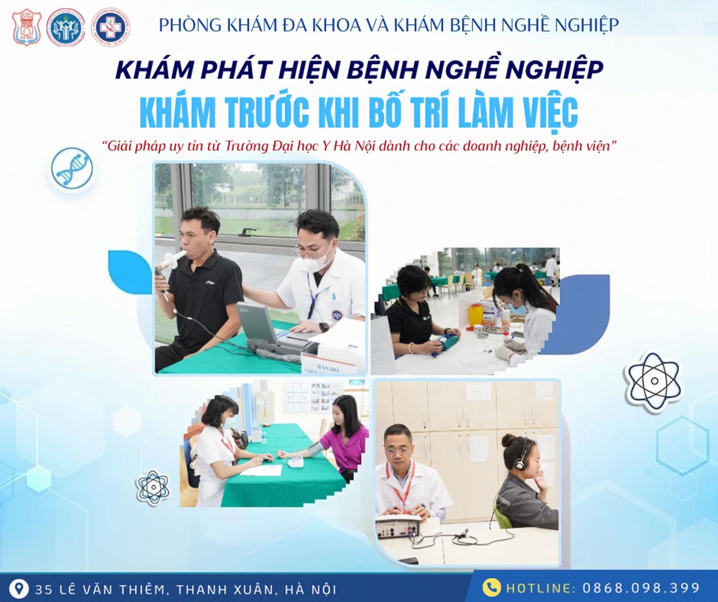 KHÁM PHÁT HIỆN BỆNH NGHỀ NGHIỆP, KHÁM TRƯỚC KHI BỐ TRÍ LÀM VIỆC