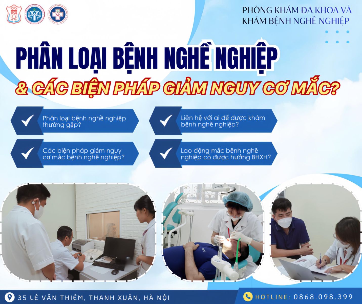 PHÂN LOẠI BỆNH NGHỀ NGHIỆP & BIỆN PHÁP GIẢM NGUY CƠ MẮC