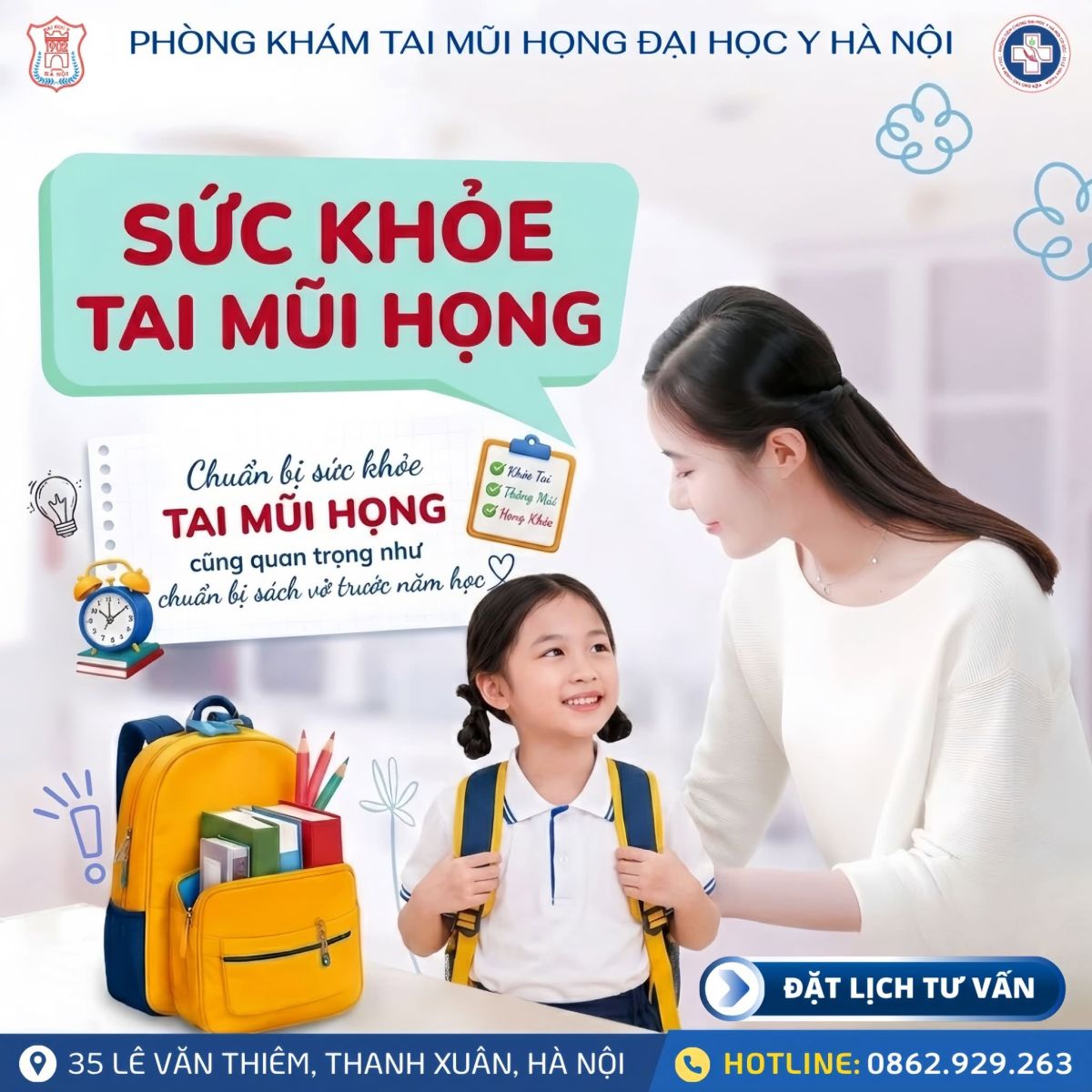 CHECKLIST SỨC KHỎE TAI MŨI HỌNG TRƯỚC NĂM HỌC MỚI!